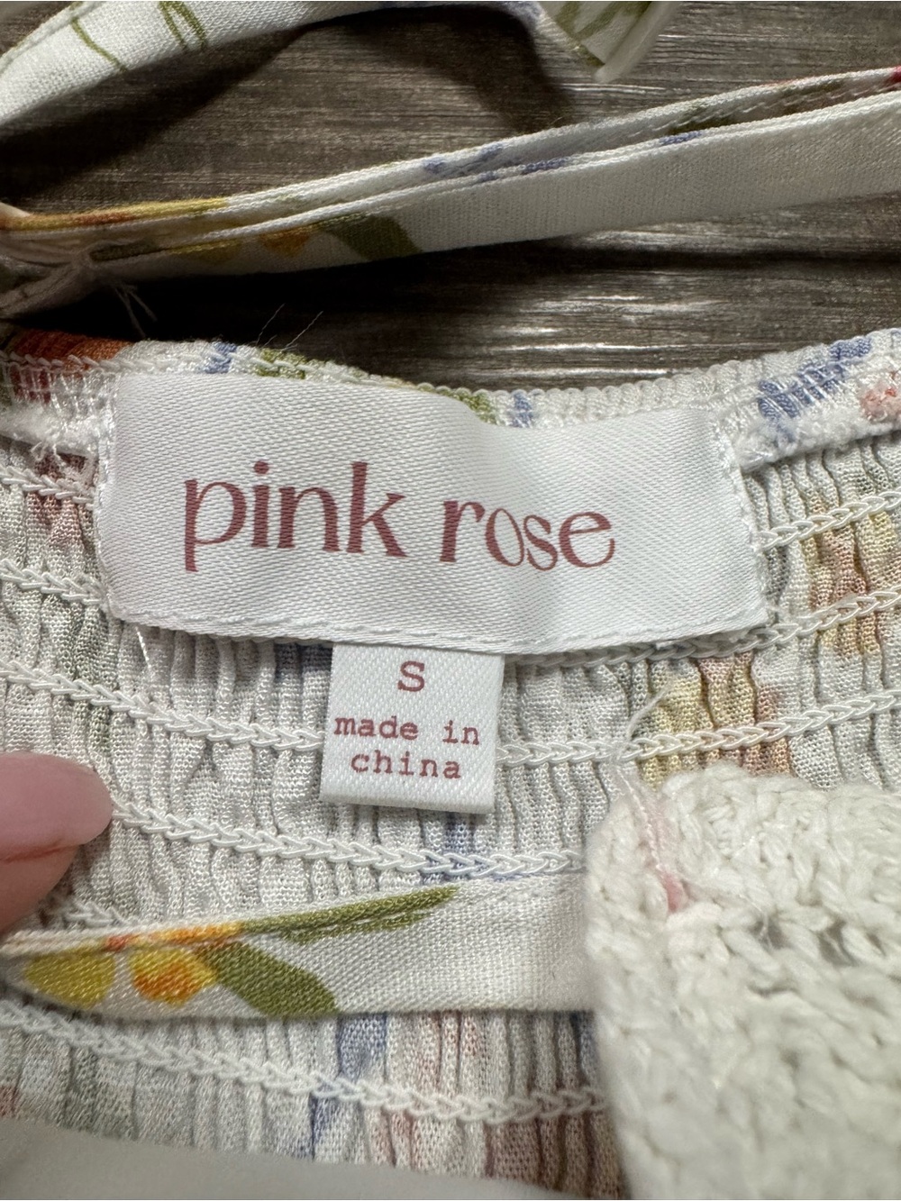 Pink Rose Fruit Print Mini Summer Dress Size Small - Picture 7 of 8